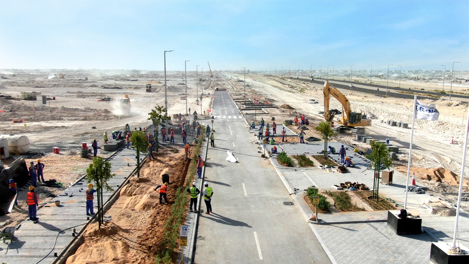 Road works on the E90 highway